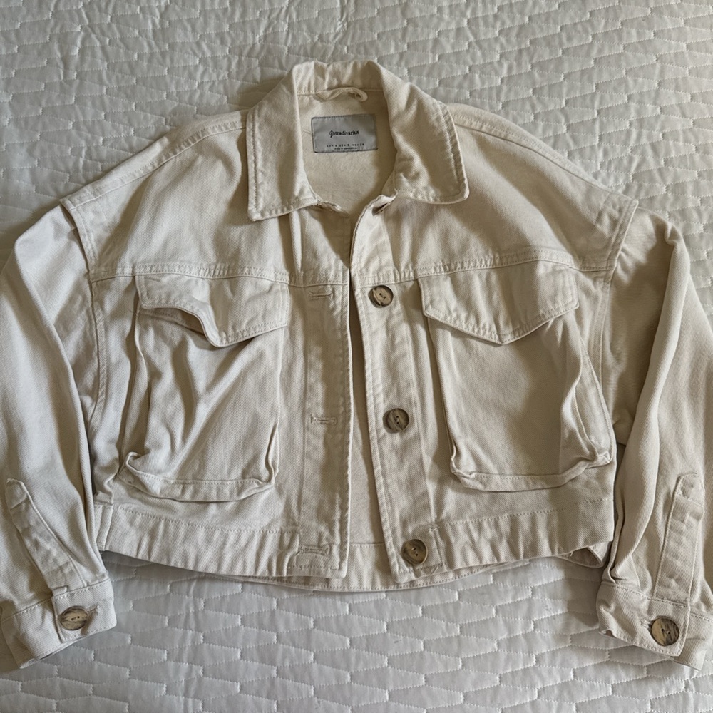 Stradivarius Light Tan Denim Jacket